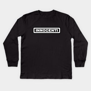 Vintage Innocenti logo 1960-70's - Innocenti Mini, Lambretta - white print Kids Long Sleeve T-Shirt